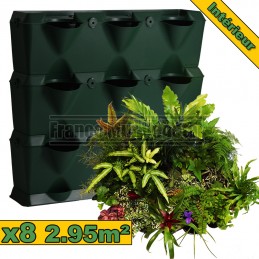 Pack 8 kits mur végétal MiniGarden Vertical Vert & Plantes d’intérieur
